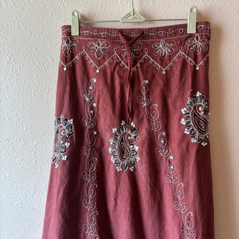 Y2K Whimsy Boho Sequined Maxi Skirt - Picture 4 of 6